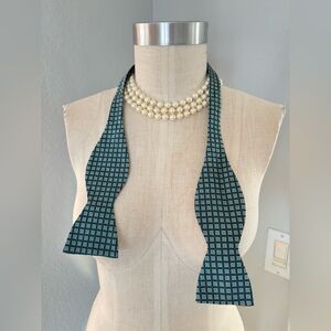 100% Silk Tie Bar Adjustable Bow Tie 13.75” - 18.5”